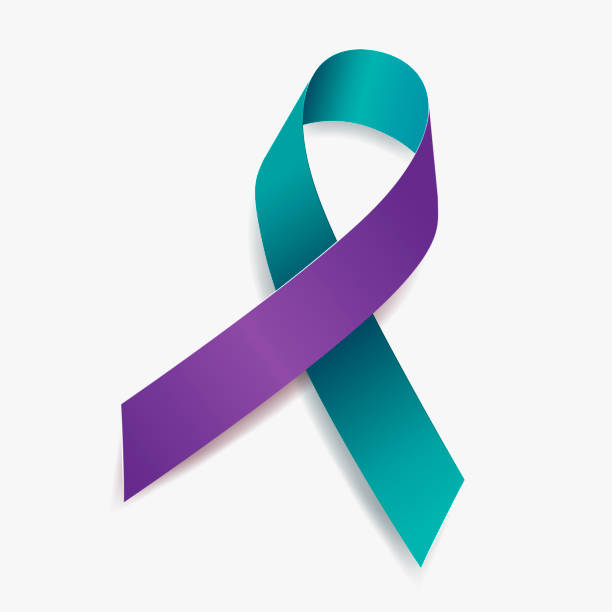 Purple and Teal Ribbon For Suicide Prevention Awareness Month